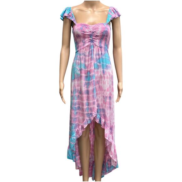 NWT Tiare Hawaii Brooklyn Maxi Dress tie dye pink blue OS - Picture 3 of 13
